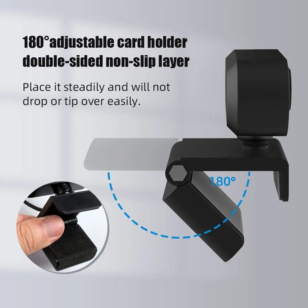 Full HD 1080P Webcam | Flexibel Drehbar | Eingebautes Mikrofon | USB Plug &amp; Play