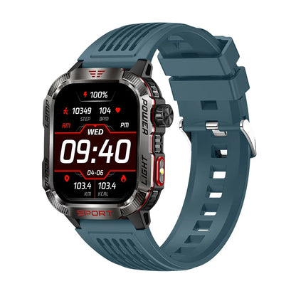 Zelara Rugged Outdoor Multisport Fitness Tracker Smart Watch mit LED Taschenlampe Kompass