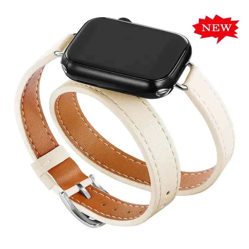 LuxeLeather Wrap-Armband für Apple Watch Series 9 &amp; Ultra 2