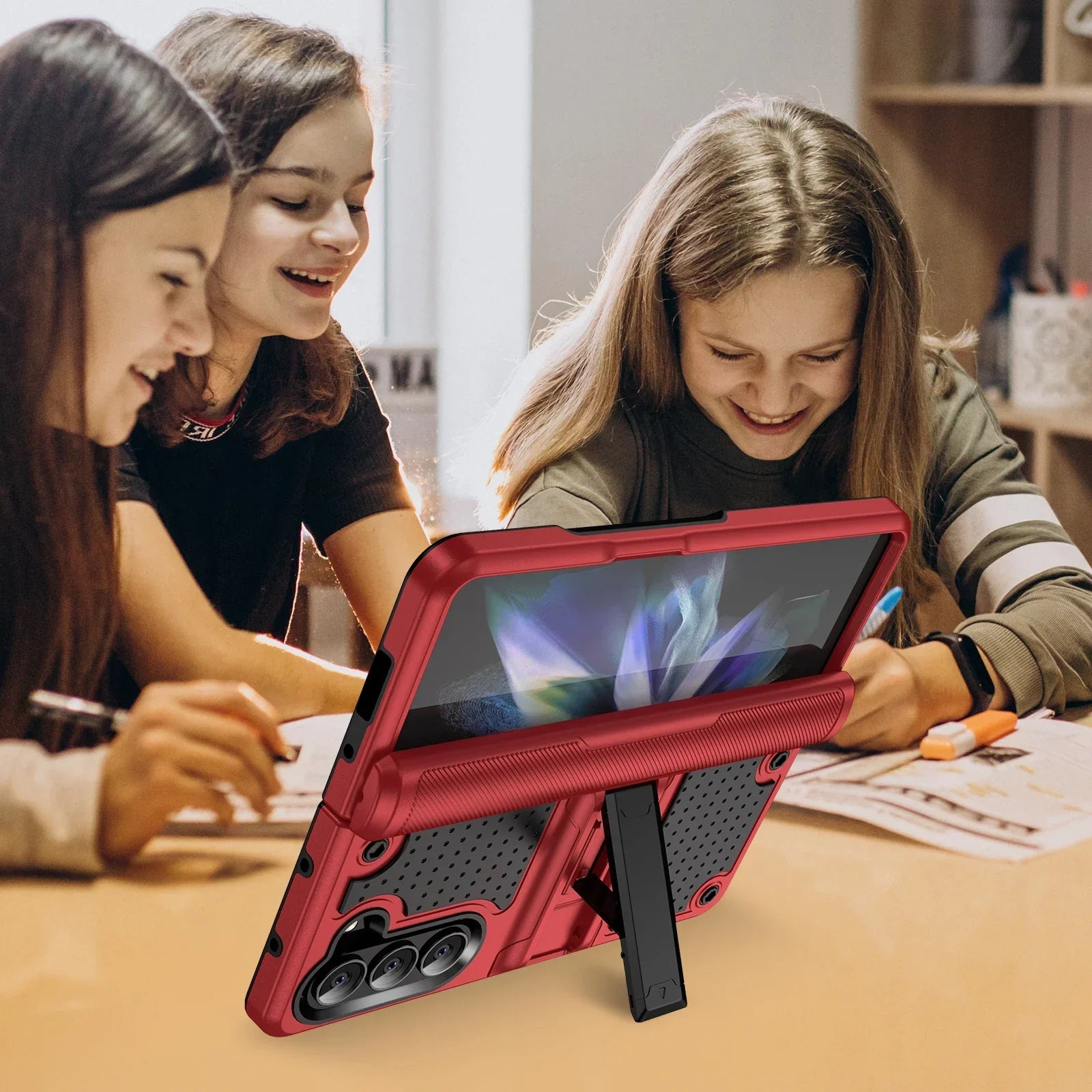 Zelara Super Kompakt Schutzhülle mit Kickstand-Scharnierhülle für Samsung Galaxy Z Fold 6 5 Serie