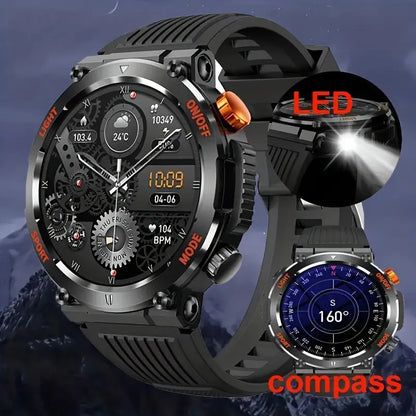 Zelara Outdoor HD Touchscreen Sports Fitness Tracker Smart Watch Mit Kompass &amp; Taschenlampe