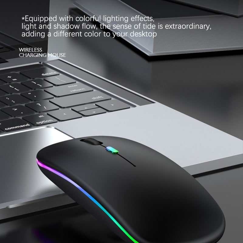 Zelara Ultra Slim 2,4 GHz wiederaufladbare LED USB Bluetooth kabellose Gaming-Maus für PC, Mac und Tablets