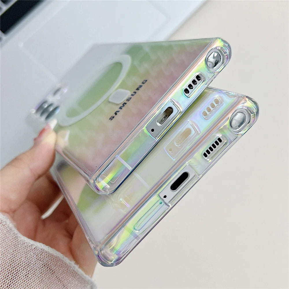 Laser Regenbogen Transparent Samsung Wireless Charging Case