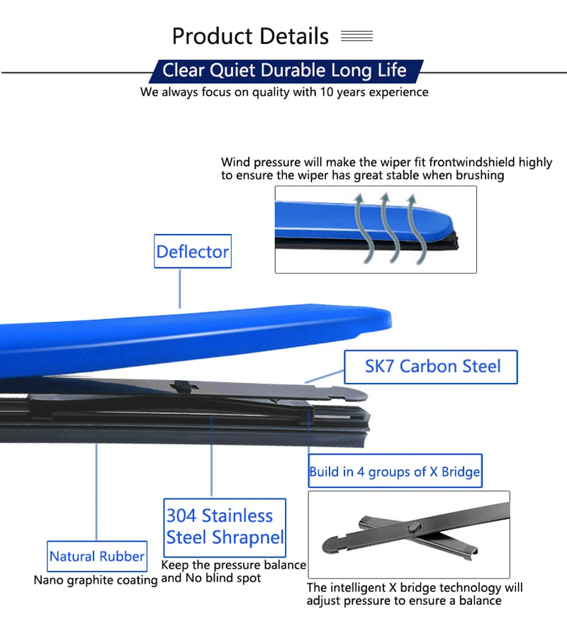 Auto Regenbogen Bunte Scheibenwischerblatt