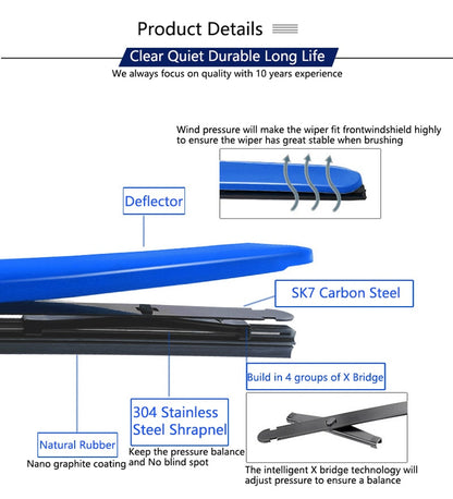 Auto Regenbogen Bunte Scheibenwischerblatt