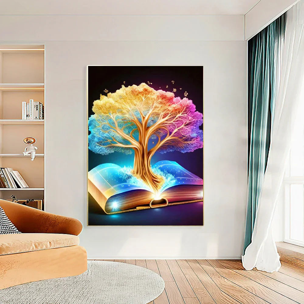 Luxuriöses Diamantgemälde – Goldener Baum
