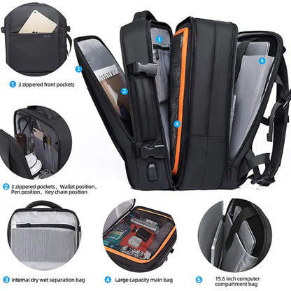 Zelara HK TechGear Collection Reise-Laptop-Rucksack