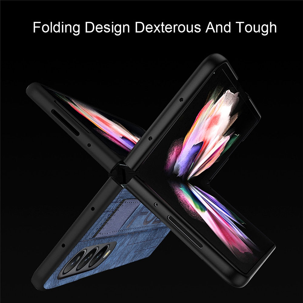 Zelara Schutzhülle aus Leder mit Stifthalter für Samsung Galaxy Z Fold 4 3 Series