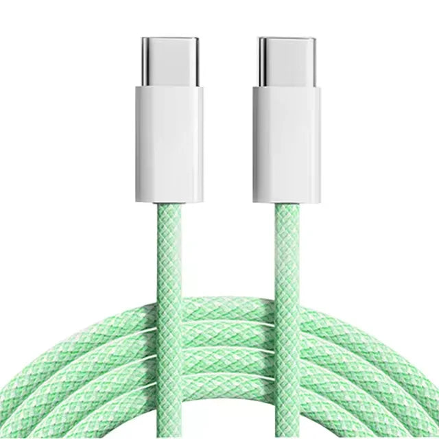60W USB Typ C zu Typ C Nylon Geflochtenes Lade-Datenkabel