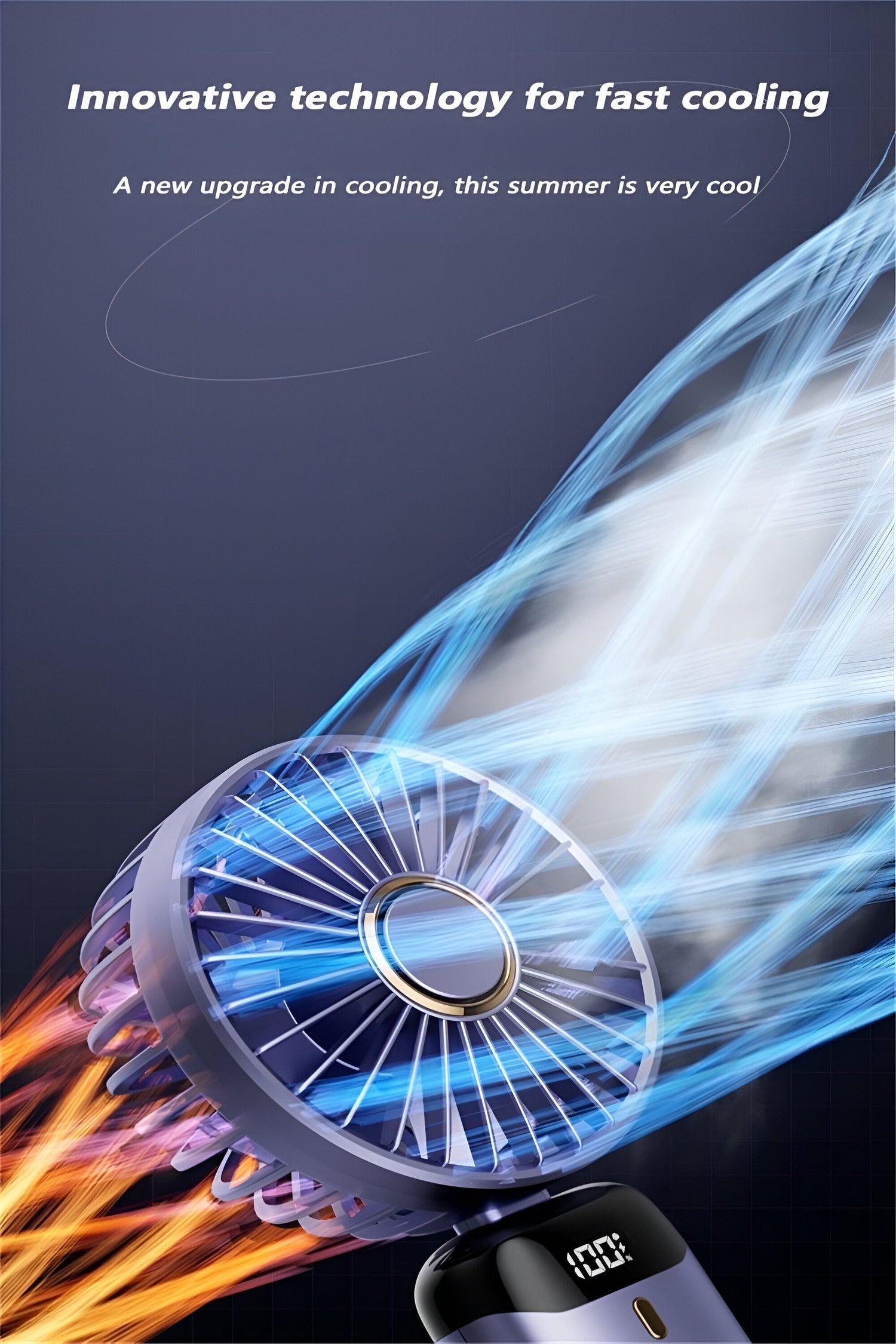 Wiederaufladbarer Handheld Mini Ventilator | 5-Geschwindigkeits, 90-Grad Einstellbar &amp; Leise für Büro, Zuhause &amp; Außenbereich