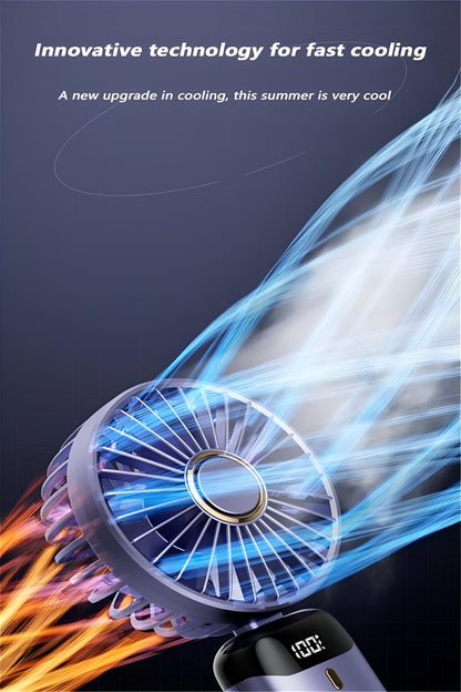 Wiederaufladbarer Handheld Mini Ventilator | 5-Geschwindigkeits, 90-Grad Einstellbar &amp; Leise für Büro, Zuhause &amp; Außenbereich