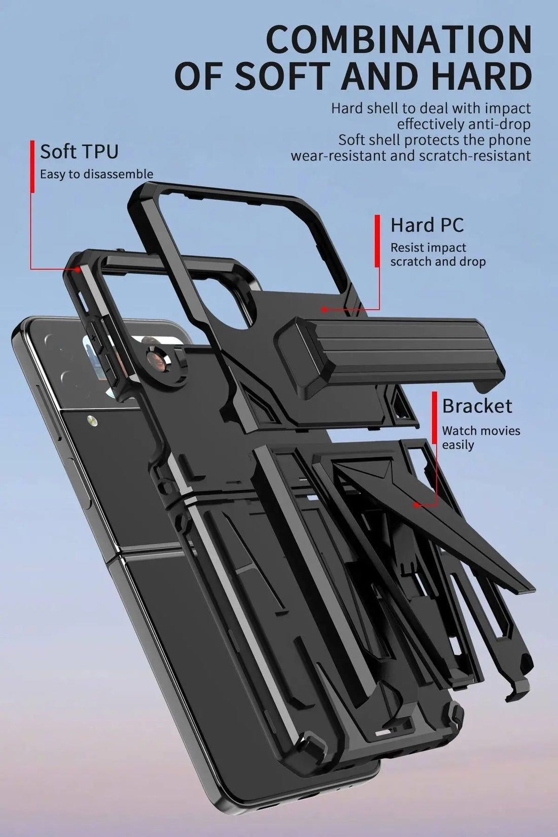 Zelara Armor 360-Hülle für Samsung Galaxy Z Flip 3 &amp; 4