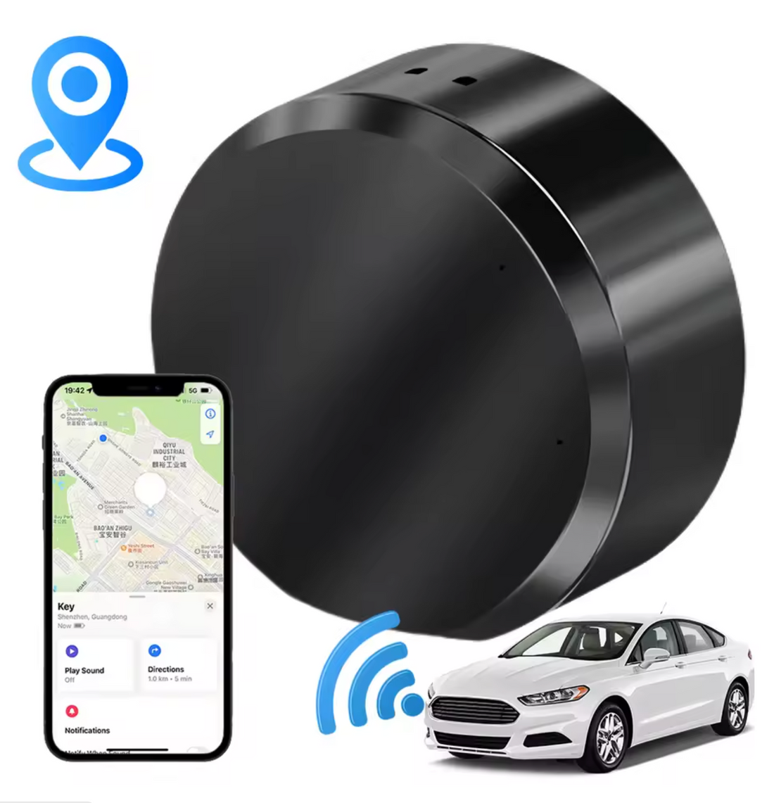 Kompakter Echtzeit GPS Tracker für Fahrzeuge, Kinder &amp; Haustiere