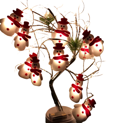 Schneemann Lichterkette | LED Weihnachtsbeleuchtung Außen