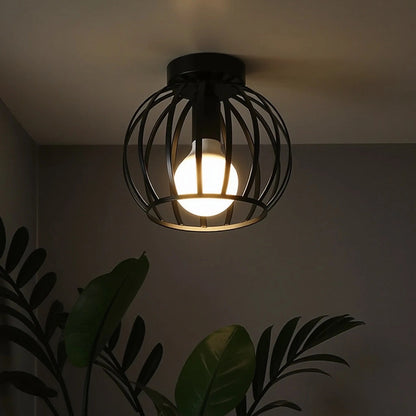 Schwarze Deckenlampe Ø19cm | Industrielle Deckenleuchte