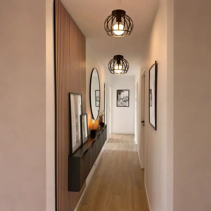 Schwarze Deckenlampe Ø19cm | Industrielle Deckenleuchte