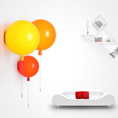 Moderne bunte Ballon-Wandleuchte – Kreative LED Wandlampe mit Zugschalter für Schlafzimmer