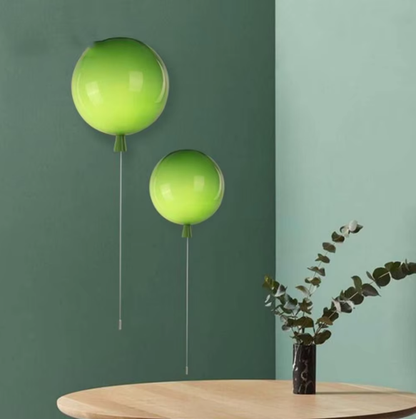 Moderne bunte Ballon-Wandleuchte – Kreative LED Wandlampe mit Zugschalter für Schlafzimmer