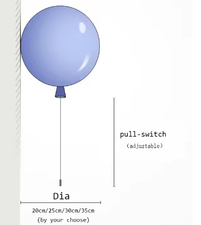 Moderne bunte Ballon-Wandleuchte – Kreative LED Wandlampe mit Zugschalter für Schlafzimmer