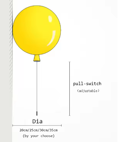 Moderne bunte Ballon-Wandleuchte – Kreative LED Wandlampe mit Zugschalter für Schlafzimmer