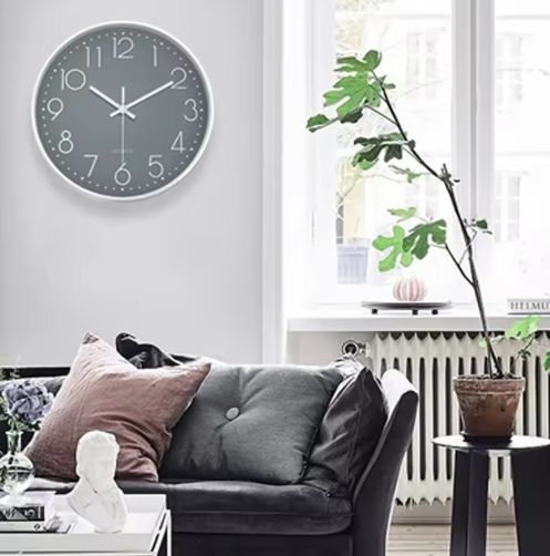 PureTime | 8 Zoll Wanduhr – Geräuschlos &amp; Präzise