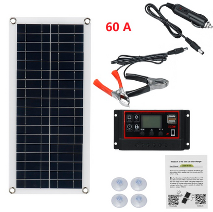 Tragbares 1000W Solarpanel für Camping &amp; Auto – 12V Ladegerät mit USB, Controller &amp; Saugnäpfen, Wasserdicht