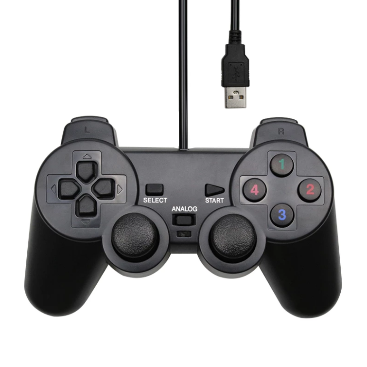 Videospiel-PC-Controller Wired USB Schwarz Joystick-Controller Hochsensibel für PC-Computer