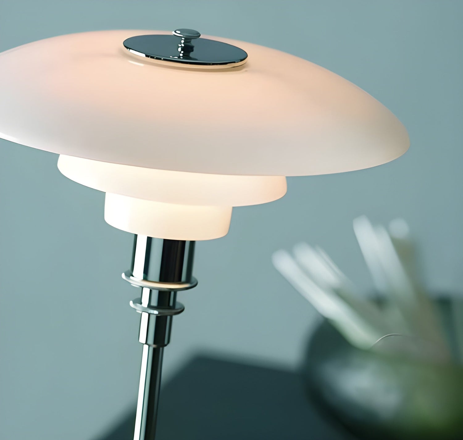 NordiGlow LED Tischlampe – Elegantes Glasdesign im nordischen Stil, dimmbare Beleuchtung für Arbeitszimmer, Wohnzimmer oder Schlafzimmer