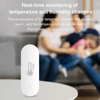 WiFi Temperatur- und Feuchtigkeitssensor mit App-Steuerung für Alexa &amp; Google Home, Echtzeitüberwachung, Smart Home kompatibel