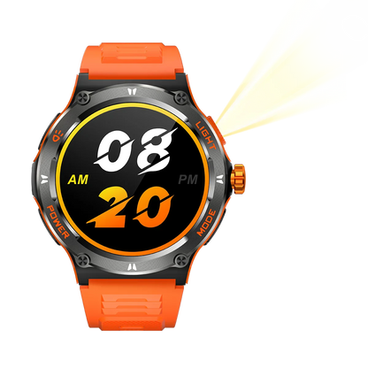 Zelara Outdoor Rugged 3ATM Wasserfest Smartwatch Fitness Tracker Mit Kompass Taschenlampe