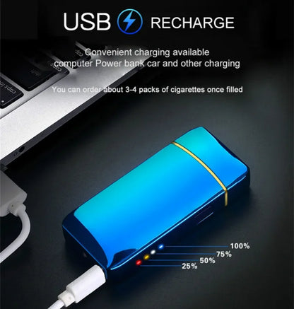 Wiederaufladbares USB-Plasma-Feuerzeug | Doppelte Bogenflamme windresistent