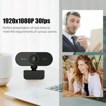 Full HD 1080P Webcam | Flexibel Drehbar | Eingebautes Mikrofon | USB Plug &amp; Play
