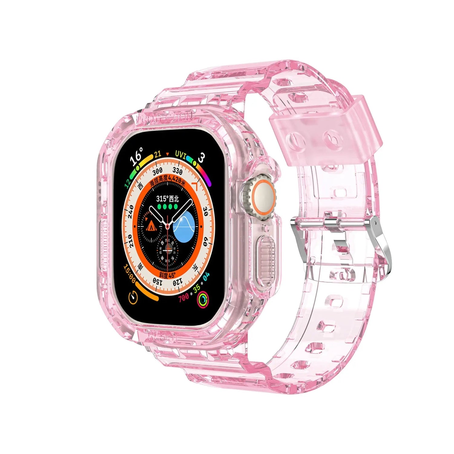 Pinnacle – Transparentes Armband und Gehäuse-Kombination für die Apple Watch Ultra 49 mm