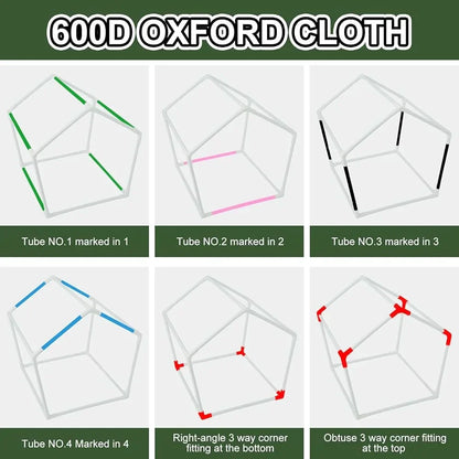 Wetterfestes Outdoor-Katzenhaus aus 600D Oxford-Gewebe mit weicher Matte und stabilem Kunststoffrahmen