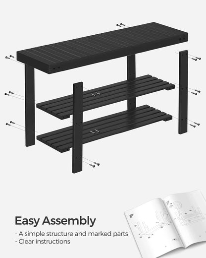Bamboo Schuhregalbank - 3-Tier Organizer, trägt 130 kg