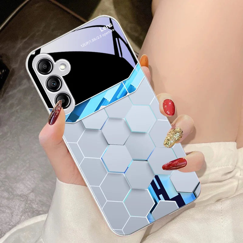 Gradient Blau Glas Handyhülle für Samsung Galaxy