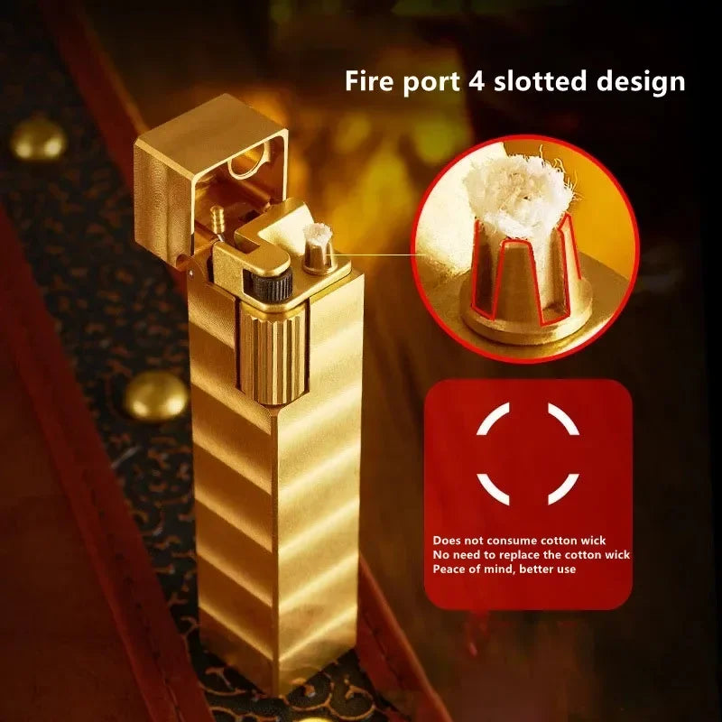 Vintage Feuerzeug aus massivem Kupfer, elegant und wiederaufladbar