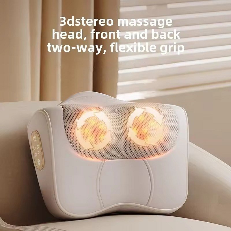 Nackenmassagekissen mit 20 Massageköpfen – Shiatsu 3D Massage, Wärmefunktion und rotes Lichttherapie-Pad