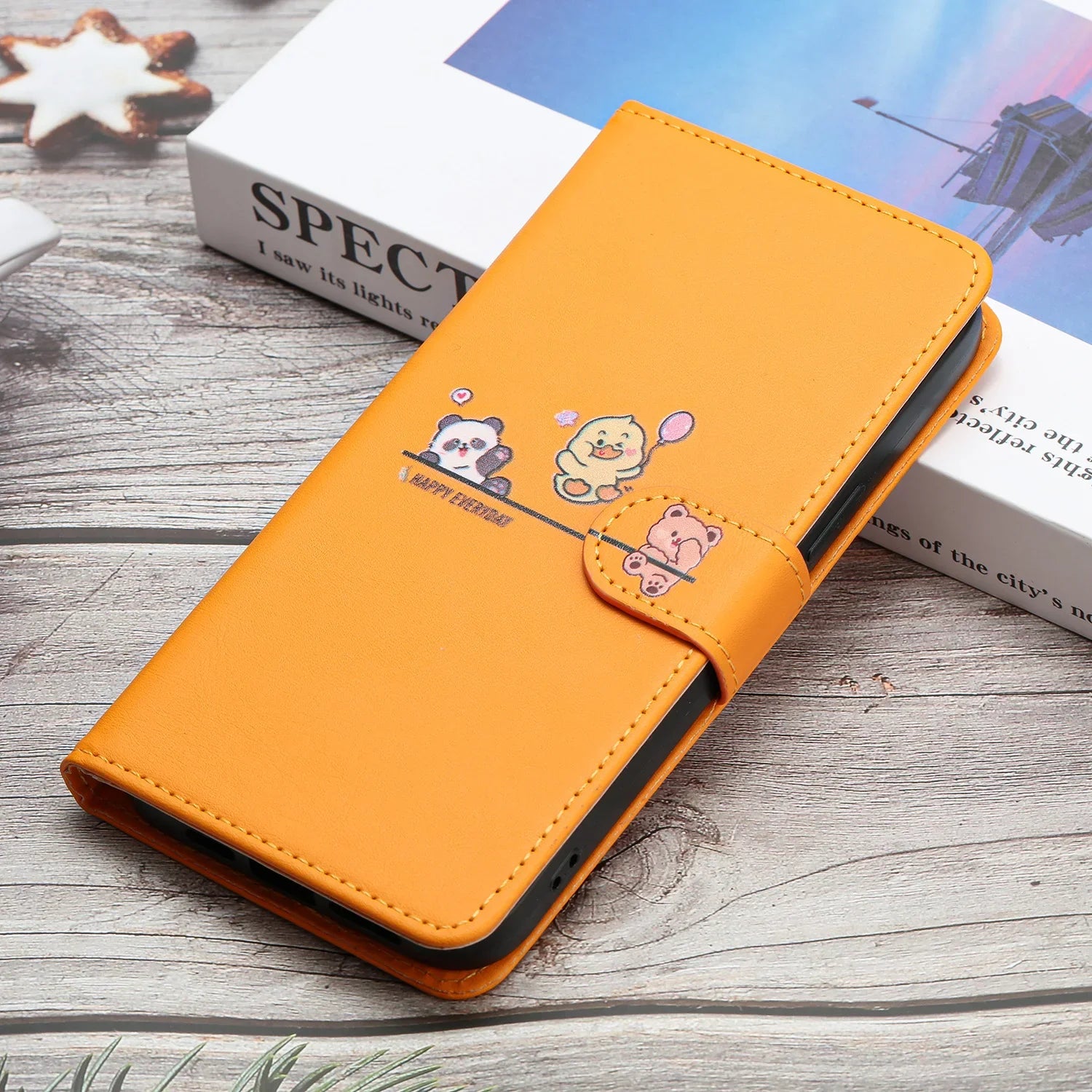 Tierdruck Leder iPhone Magnetische Flip Geldbörse Hülle