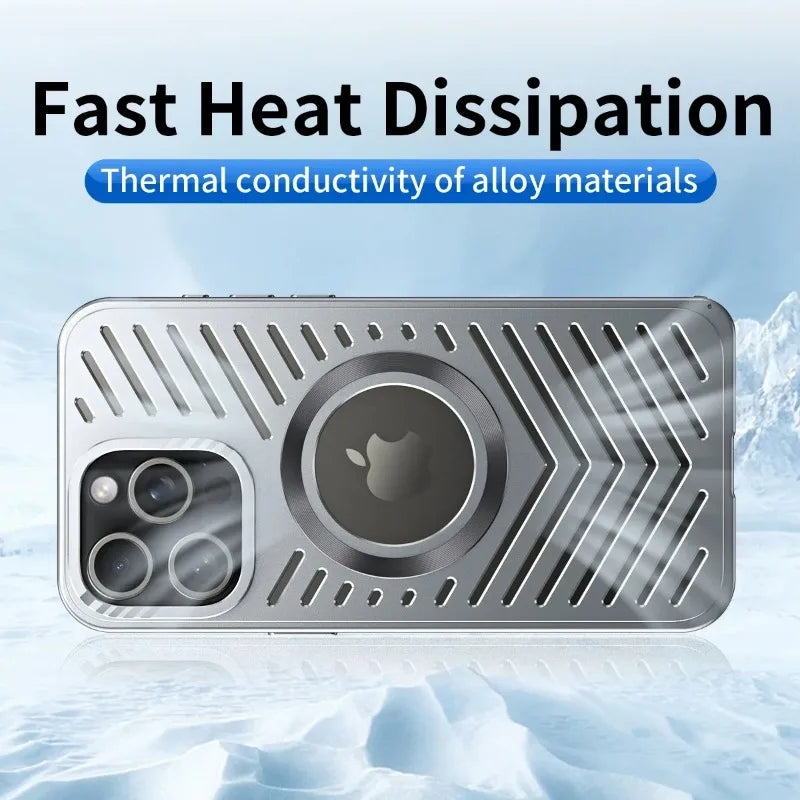 Luxuriöse Magnetische Kühlhülle für iPhone 13-16 Pro Max