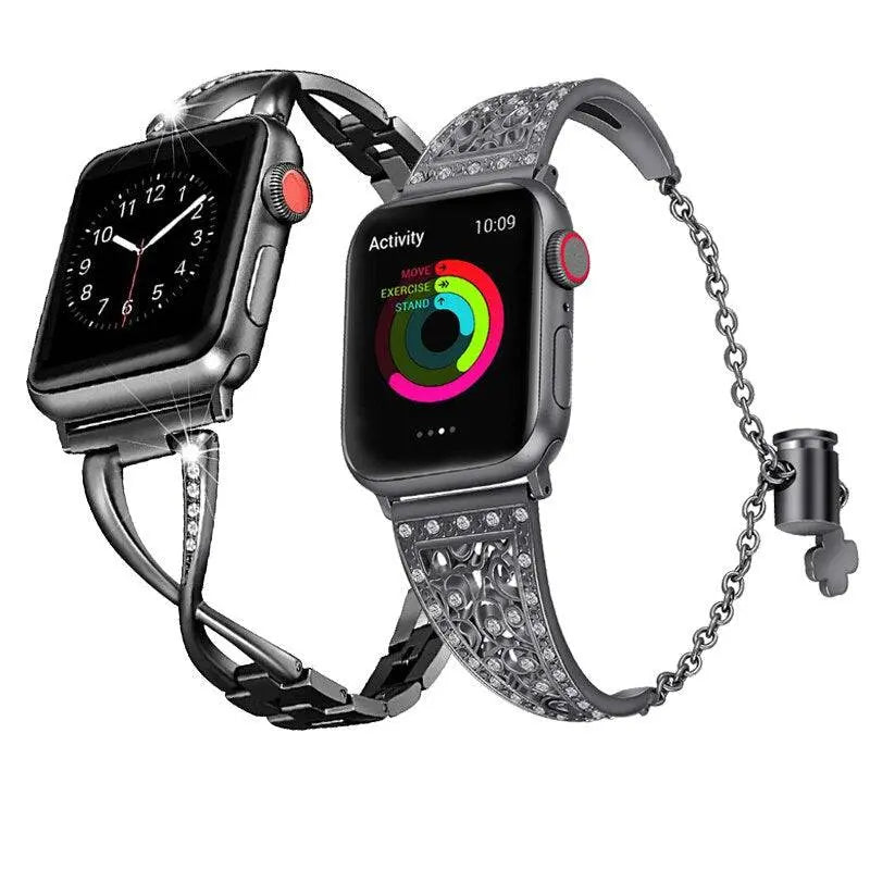 Damen-Armbandpaar aus der Crystal Collection für die Apple Watch