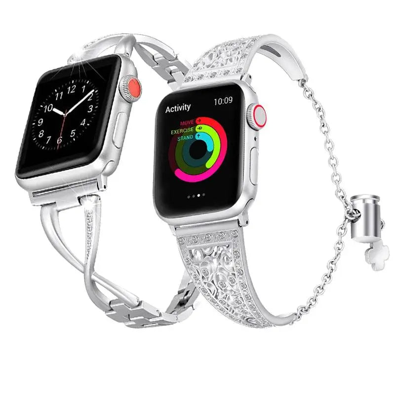 Damen-Armbandpaar aus der Crystal Collection für die Apple Watch