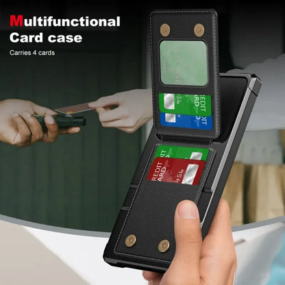 Plus Leder Flip-Karten Wallet Telefonhülle für Samsung