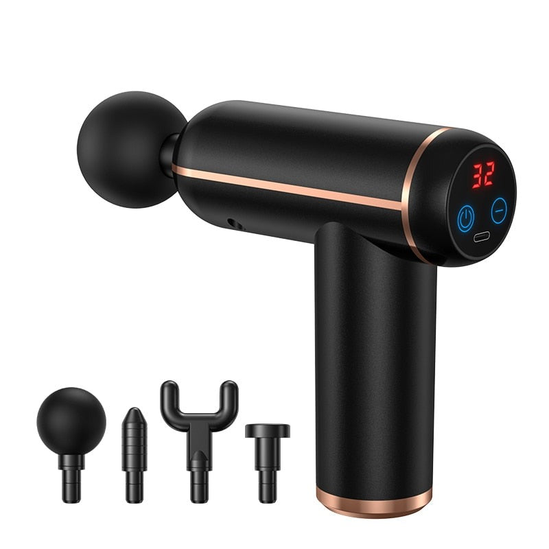 MassageGun Pro - Beste Massagepistole mit 4 Aufsätzen und anpassbarer Intensität