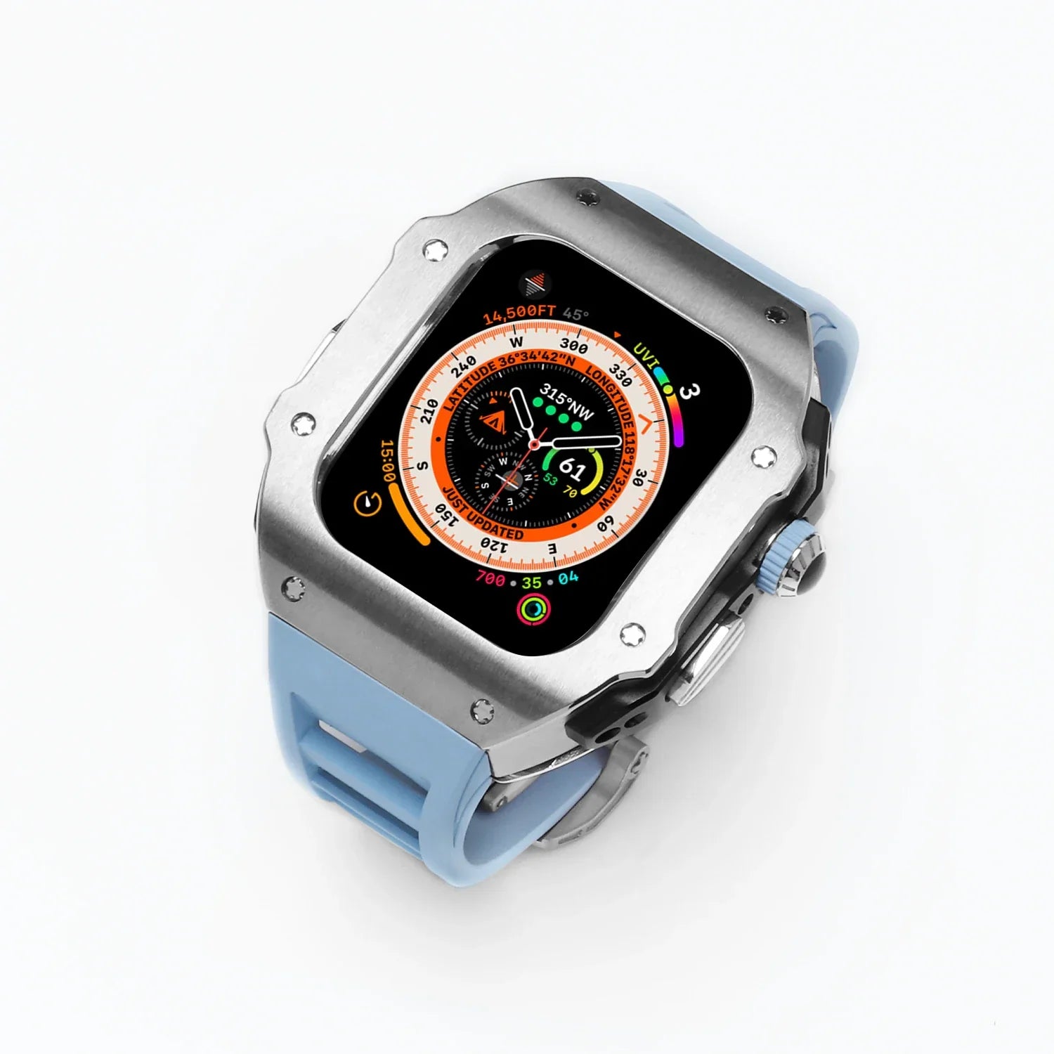 Luxuriöse Apple Watch-Gehäuse aus Edelstahl für die Apple Watch Ultra und Ultra 2