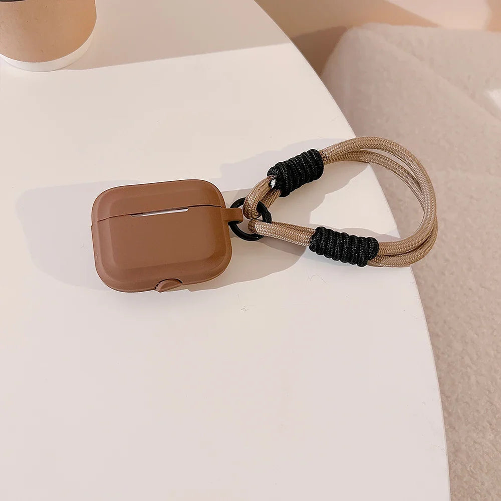 Weiche Silikonhülle für Airpods mit Anti-Verlust Lanyard Kopfhörer Zubehör