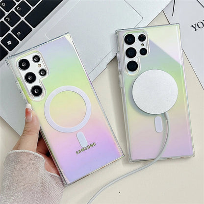 Laser Regenbogen Transparent Samsung Wireless Charging Case
