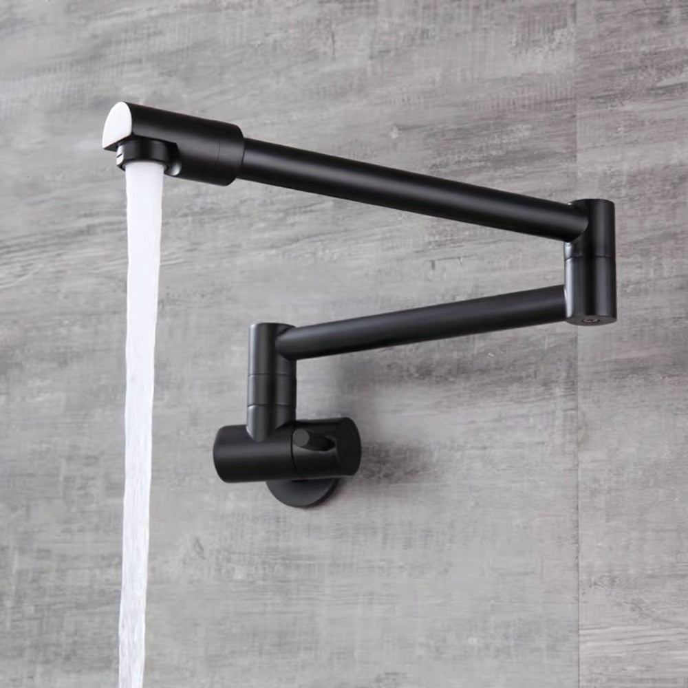 Wandmontierter klappbarer Chrom-Topfauffüller-Wasserhahn