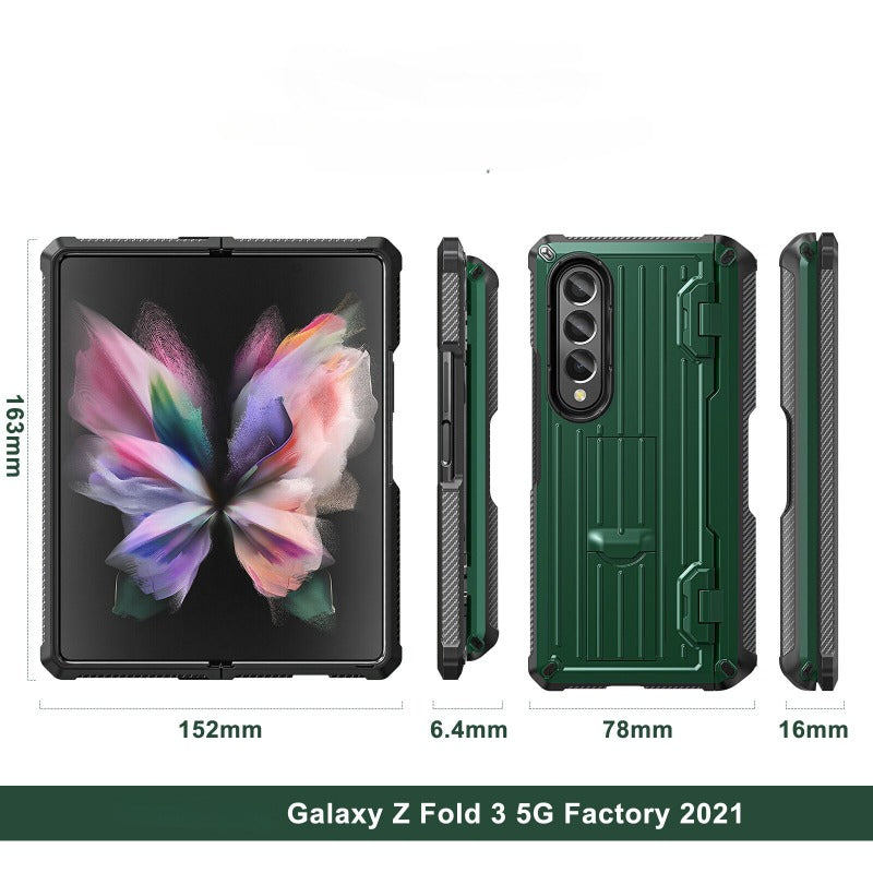 Stoßfeste Hartschalen-Telefonhülle mit Stiftschlitz und Ständer für Samsung Galaxy Z Fold 3 4