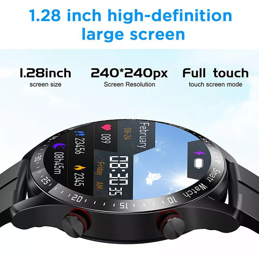 1,28-Zoll Smartwatch mit fortschrittlicher Gesundheitsüberwachung, NFC-Zahlungen und Bluetooth-Anrufen